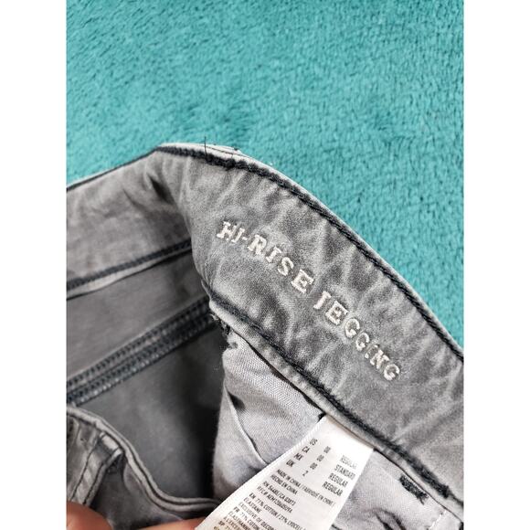 American Eagle Jeans Size 00 Womens Gray Stretch Denim Pants High Rise Jegging - Picture 4 of 14